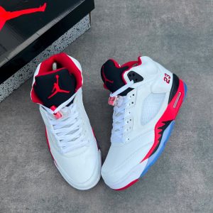 Jordan 5 Retro Fire Red Black Tongue
